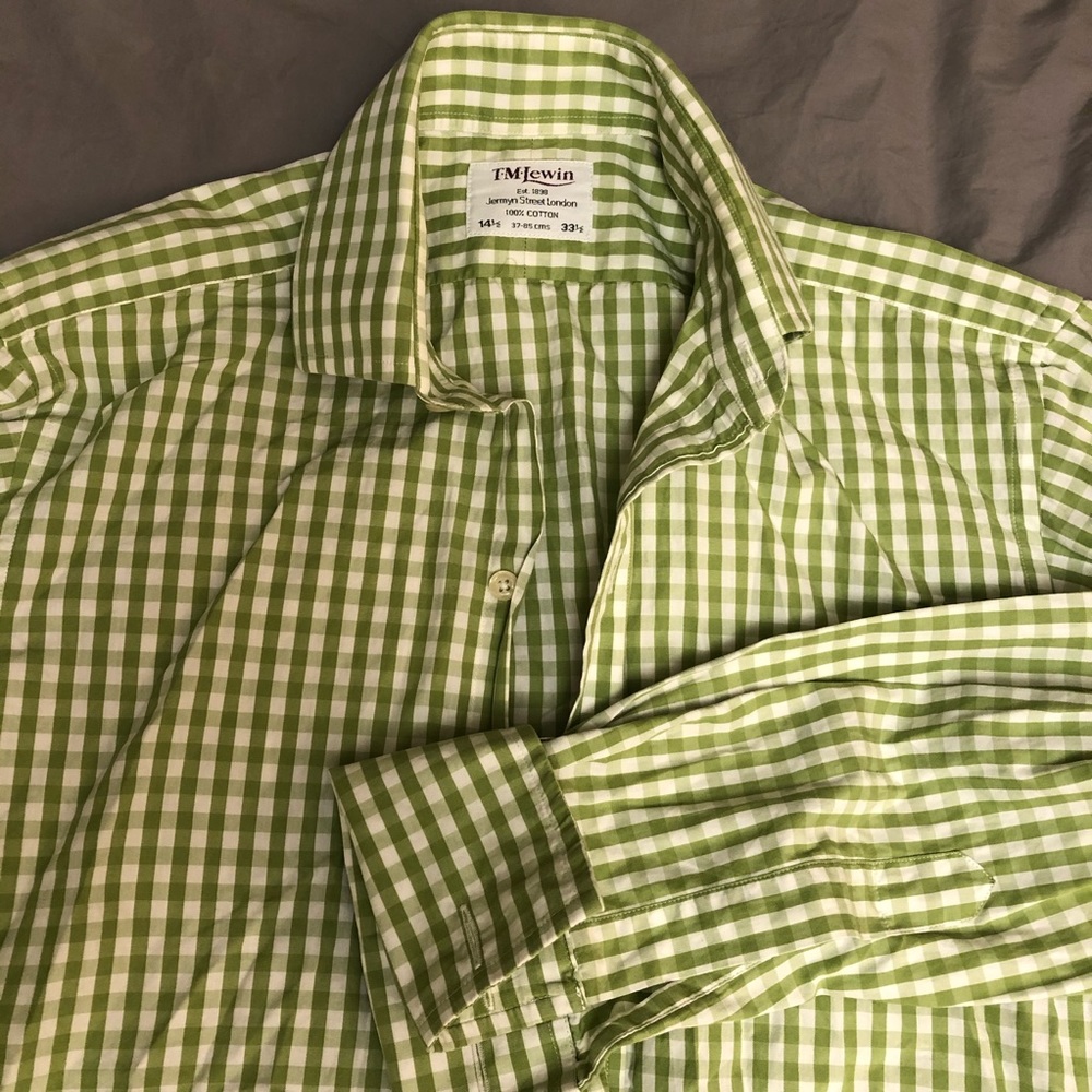 T.M. Lewin gingham dress shirt size 14.5